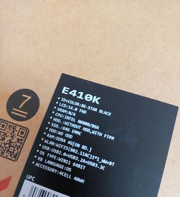 жесткий диск купить: Asus Vivobook Go 14 E410KA Yenidir, bağlı qutdadır. Parametrləri