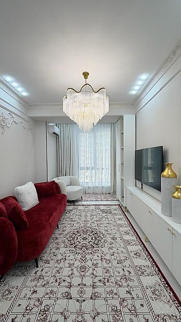 люстра свет: 3 комнаты, 87 м², Асанбай мкр Элитка, 6 этаж, Дизайнерский ремонт — 4