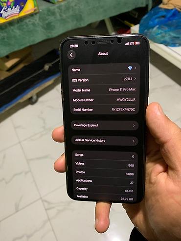 iphone 11 batarya: IPhone 11 Pro Max, 64 GB, Matte Space Gray, Simsiz şarj, Face ID — 5