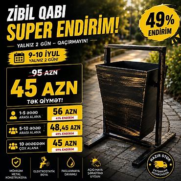 Tullantı qabları: Açıq məkanınızın görünüşünü tamamlayan metal zibil qabıları Təmiz və — 1