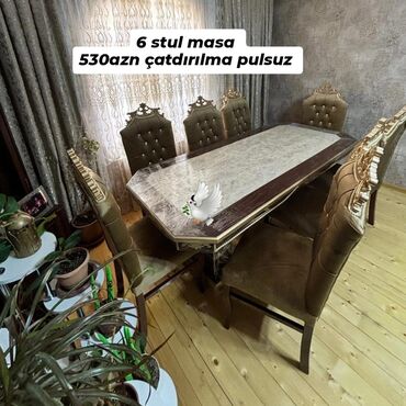 Masa və oturacaq dəstləri: Masa desti yeni qonaq otağı mebeli lalafo.az -da Masa və oturacaq dəstləri: Masa desti yeni qonaq otağı mebeli
