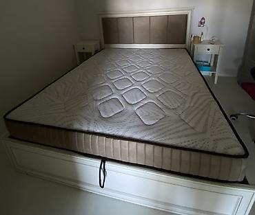 İki nəfərlik, bazalı çarpayı. Matras ortopedik. Ölçü: 1,65x200