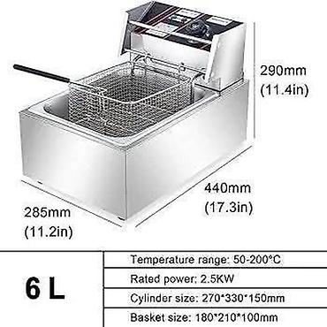 Ostali kuhinjski aparati: Friteza za radnu površinu sa velikim rezervoarom od 6L i snage 2500w — 8
