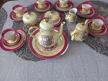 çay servisi: Çay dəsti, rəng - Çəhrayı, Farfor, 6 nəfərlik, Almaniya — 2