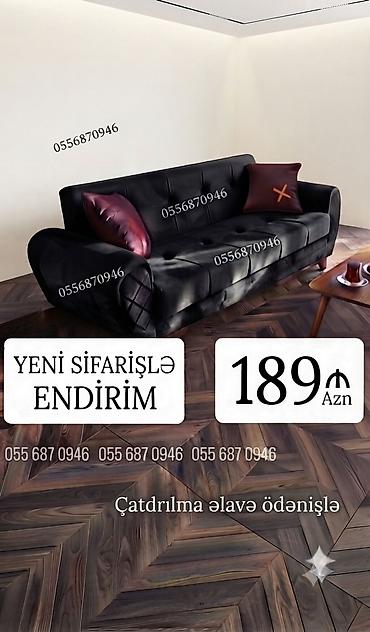 balaca kreslo: Divan, Yeni, Açılan, Bazalı, Vеlur parça, Ödənişli çatdırılma — 1