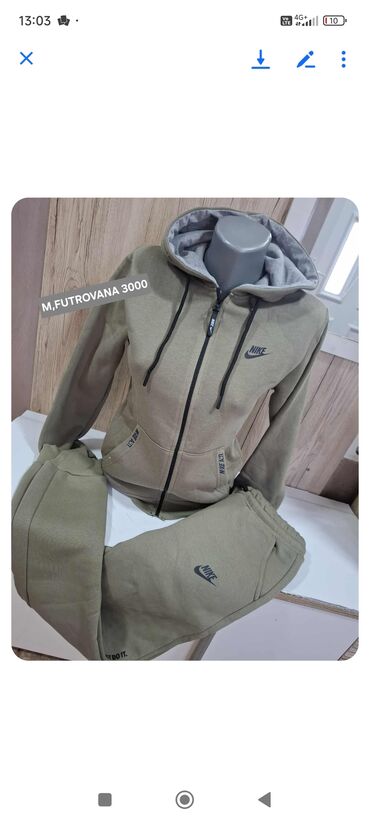 Trenerke: Komplet, M, Nike, bоја - Crna, Pamuk — 15