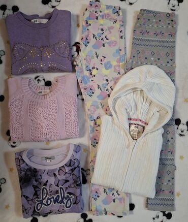 prugaste pantalone: Bundle: Leggings, Pants, Sweatshirts, For girls, age: 7-8 years