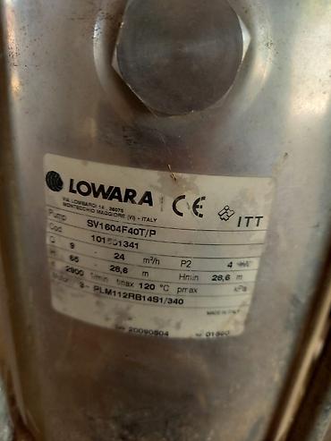 seyfler: Lowara SV1604F40T/P. Su nasosu. Etiket məlumatlarına əsasən: - Marka — 5