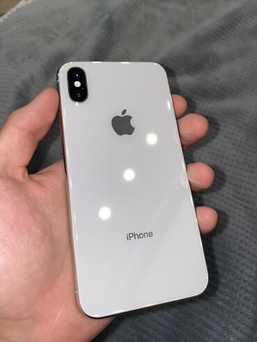 apple 9: IPhone X, Б/у, 64 ГБ, Белый, Зарядное устройство, Защитное стекло, Чехол, 78 %