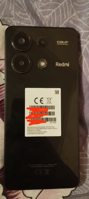 redmi note 13 цена бишкек: Redmi, Redmi Note 13, Колдонулган, 128 ГБ, түсү - Кара, 2 SIM