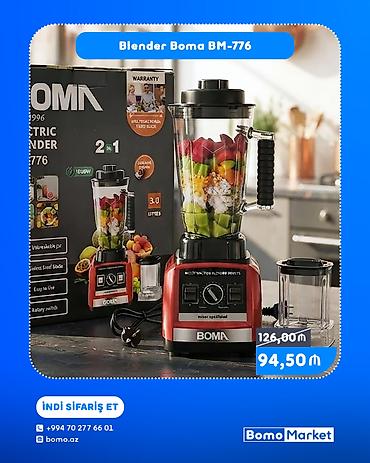 Blender Boma BM-776 - 3.0 litr tutumlu şüşə qab - 2‑si 1‑də həll