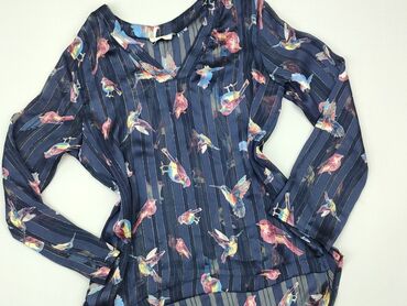 niebieska bluzki z falbankami: Blouse, S (EU 36), condition - Good