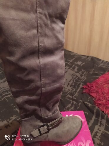 Сапоги: Сапоги Италия коричневый цвет разм,37,нарульный замша и мех — 12