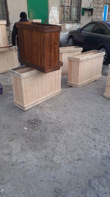 Bitkilər üçün dibçəklər: Dibçək Taxta dekorativ çiçək yeşikləri – bağ, terras, eyvan və — 11