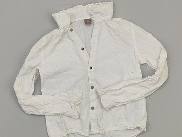 biała bluzka na długi rękaw: Koszula 9 lat, stan - Dobry, wzór - Jednolity kolor, kolor - Biały