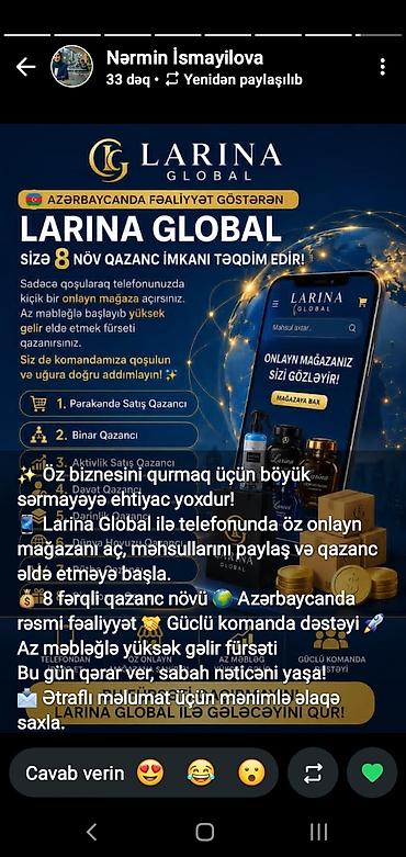 perforator satilir: Larina Global – onlayn mağaza platforması - Telefonda öz kiçik onlayn — 1