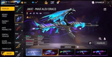 par utusu: Məhsul: Free Fire oyun içi skin – AK47 “Mavi Alov Draco” (Lv.5)