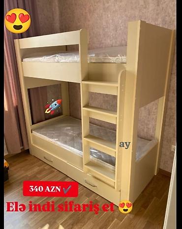 stil mebel: Oğlan və qız üçün, Yeni, Çarpayı, Matras ilə, Siyirməli, Taxta — 1