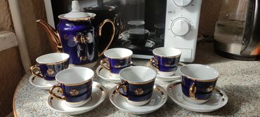 набор посуды бу: Продам кофейный красивый, советский набор Кобольт. 6 чашек,6 блюдец и