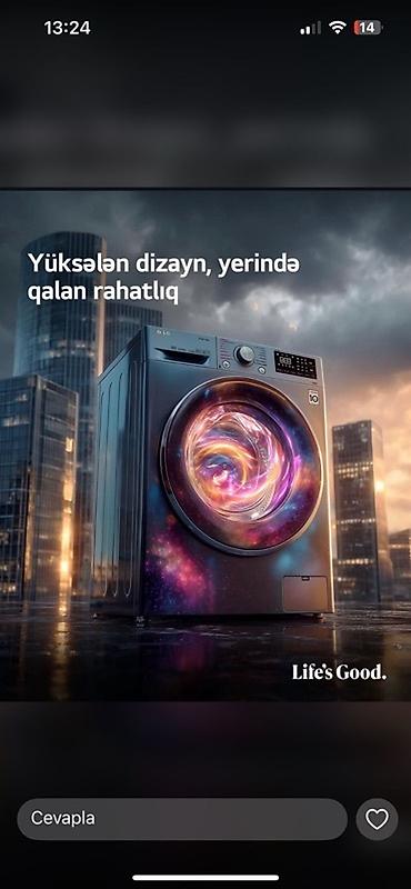 panel radiator: Paltaryuyan maşın LG, 9 kq, Yeni, Avtomat, Qurutma var, Kredit yoxdur, Ödənişli çatdırılma, Rayonlara çatdırılma — 1