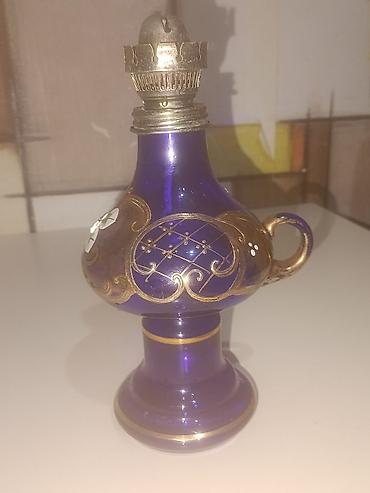 velosiped yağı: Mavi şüşədən dekorativ nöyüt lampası - Material: kobolt-mavi şüşə — 3