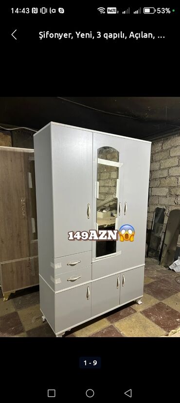 Dolablar: Yeni, 3 qapılı Düz dolab, Dolab-asılqan — 15