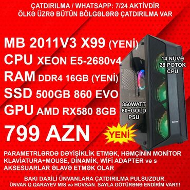 Masaüstü kompüterlər və iş stansiyaları: ⭐TƏK KEYS – 799 AZN ⭐22” Yeni Monitorla dəst – 910 AZN