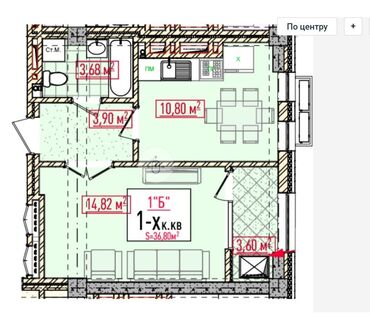 дизель кж аренда квартир: 1 комната, 36 м², Элитка, 7 этаж, ПСО (под самоотделку)