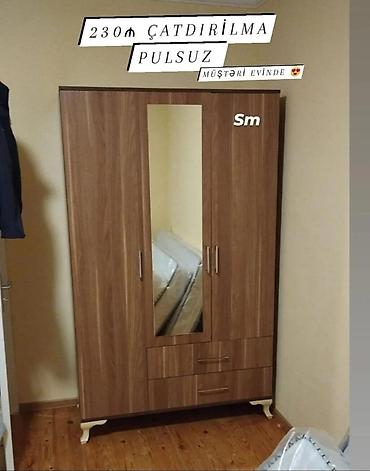 Dolablar: - Məhsul: Güzgülü paltar şkafı - Material və dizayn: Taxta — 1