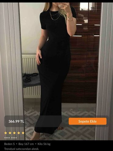 qara tul donlar: Повседневное платье, Макси, Trendyolmilla, S (EU 36)
