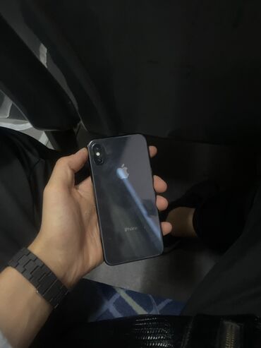 Техника жана электроника: IPhone X, Колдонулган, 64 ГБ, Black Titanium, Каптама, Коргоочу айнек, 100 %