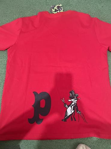 Эркектер кийими: Футболка A Bathing Ape (BAPE) красная, размер XL. - Материал: плотный — 4