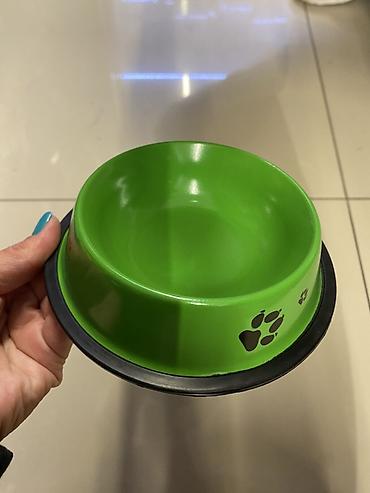 Pet Equipment & Accessories: Posuda za hranu/vodu za kućne ljubimce – zelena - Materijal: metal — 1