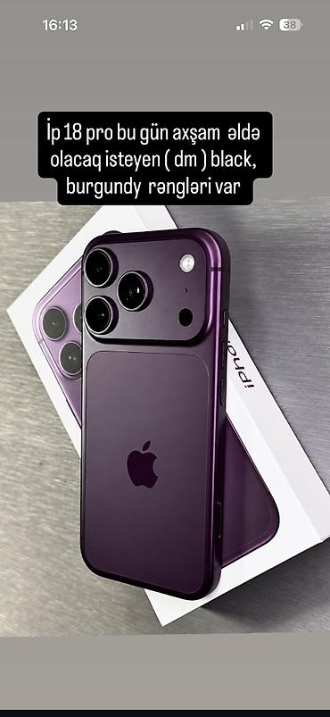 IPhone 18 Pro, 256 GB, Bordo, Zəmanət, Barmaq izi, Simsiz şarj lalafo.az -da IPhone 18 Pro, 256 GB, Bordo, Zəmanət, Barmaq izi, Simsiz şarj