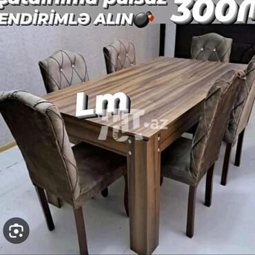 Masa və oturacaq dəstləri: Qonaq otağı üçün, Yeni, Açılan, Dördbucaq masa, 6 stul -da lalafo.az — 19 Masa və oturacaq dəstləri: Qonaq otağı üçün, Yeni, Açılan, Dördbucaq masa, 6 stul — 19