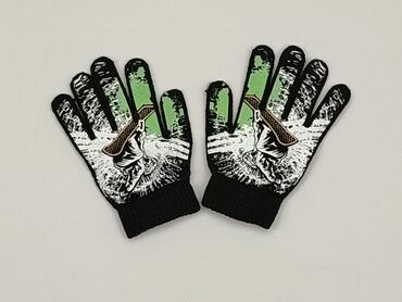 czarny szal i czapka: Gloves, 14 cm, condition - Very good