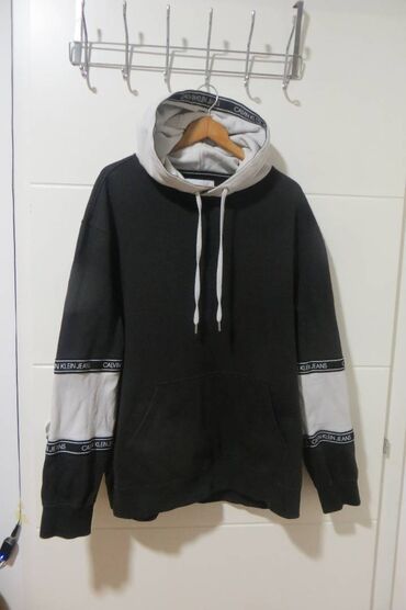 adidas jeans patike: Sweatshirt, 4XL (EU 60), Calvin Klein, color - Black, With a hood