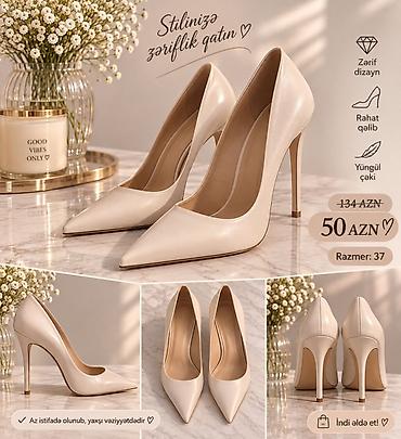 ayyaqabı: Ekoskinn qadın tuflisi – “Eskarpin” modeli - Rəng: Rice white (açıq — 1