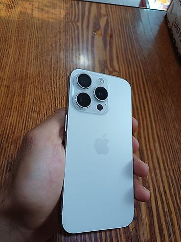 m5 pro: IPhone 15 Pro, Б/у, 128 ГБ, Белый, Защитное стекло, Коробка, 81 % — 1