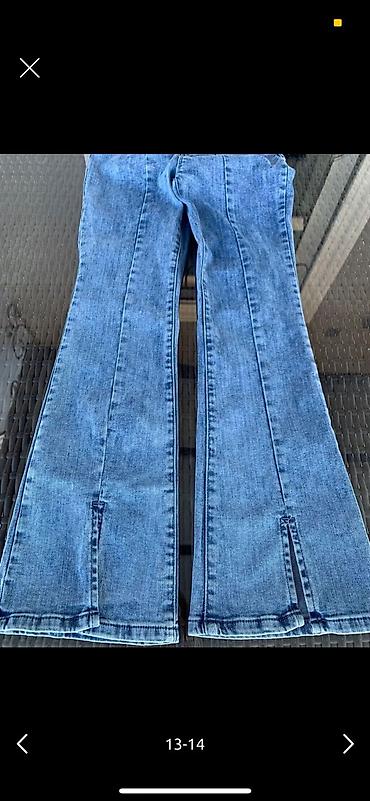 hipp: Mavi rəngli denim şalvar – hippie/flare kəsim - Qalın və davamlı denim — 4