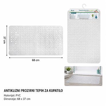KMT Transparentna bela tkanina prostirka za kadu 68×37 cm - Brend