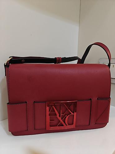 qırmızı canta: A|X Armani Exchange qadın çantası - Rəng: dərin qırmızı (bordo — 1