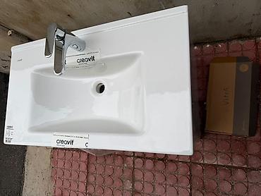 parda tul: Creavit hamam dəsti – lavabo və alt dolab Üzərində Vitra kran və — 6