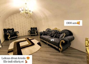 Divan və masa dəstləri: Yeni, Divan, 2 kreslo, Divan