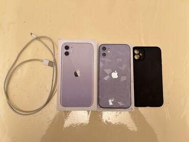 Apple iPhone: IPhone 11, 64 GB, Deep Purple, Simsiz şarj, Face ID, Sənədlərlə