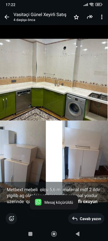 Divanlar: Metbext mebeli olcu 5,6 m material mdf 2 ildir yigilib ag olanlar