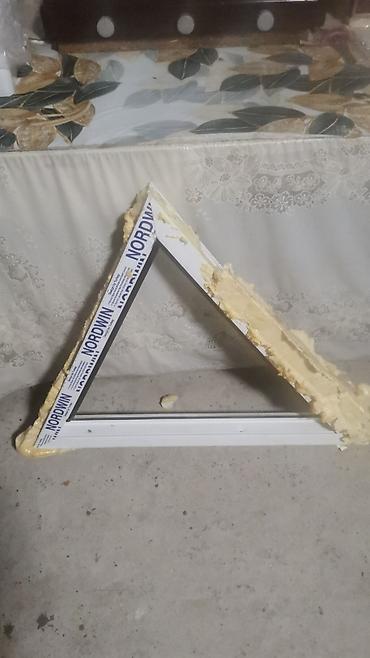 mansard: İşlənmiş İkiqat şüşə paketi Plastik pəncərə, Еni: 85 sm, Uzunluğu: 85 sm — 1