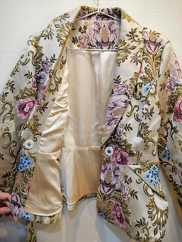usta geyimi: Qadın üçün naxışlı jaket 38 razmer - Stil: Qısa kəsimli, beldən — 4