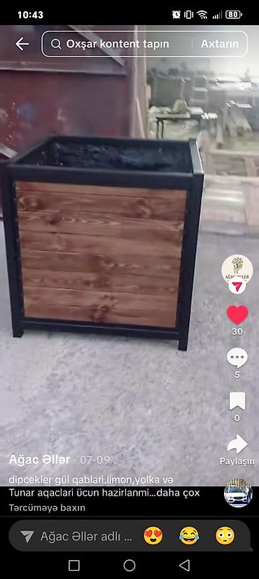 Bitkilər üçün dibçəklər: Məhsul: Açıq məkan üçün iri dekorativ çiçək/bitki qutuları (planter) — 8