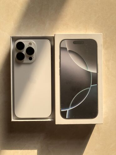 дисплей iphone xs max: IPhone 16 Pro, Жаңы, 256 ГБ, White Titanium, Заряддоочу түзүлүш, Коргоочу айнек, Каптама, 100 %